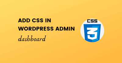 add css in wordpress admin dashboard