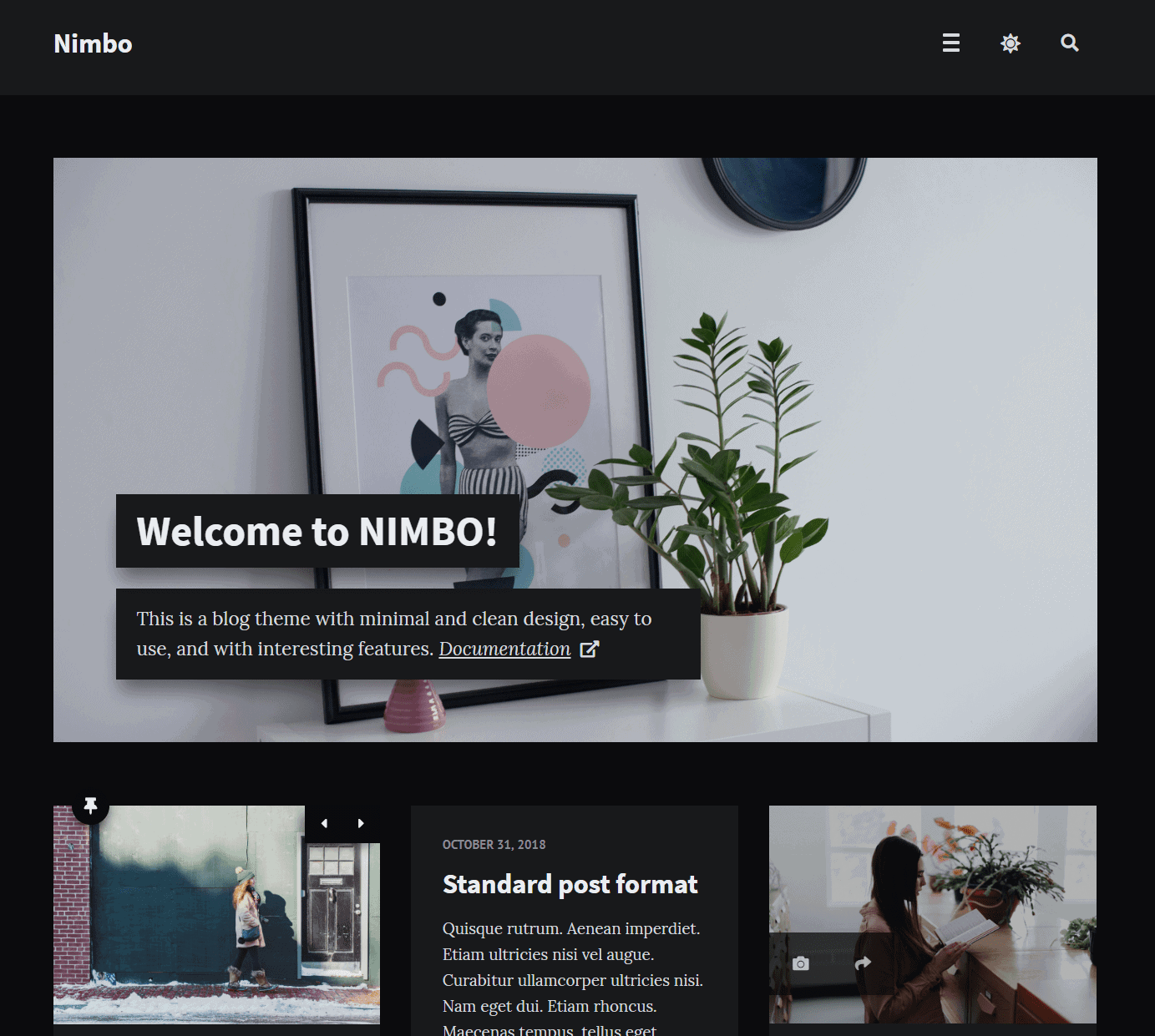 6 Best Dark Wordpress Themes 1 Nimbo, dark wordpress themes