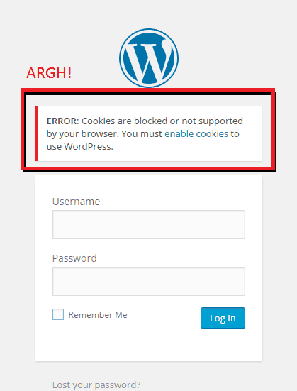 Cookies Blocked Error on WordPress